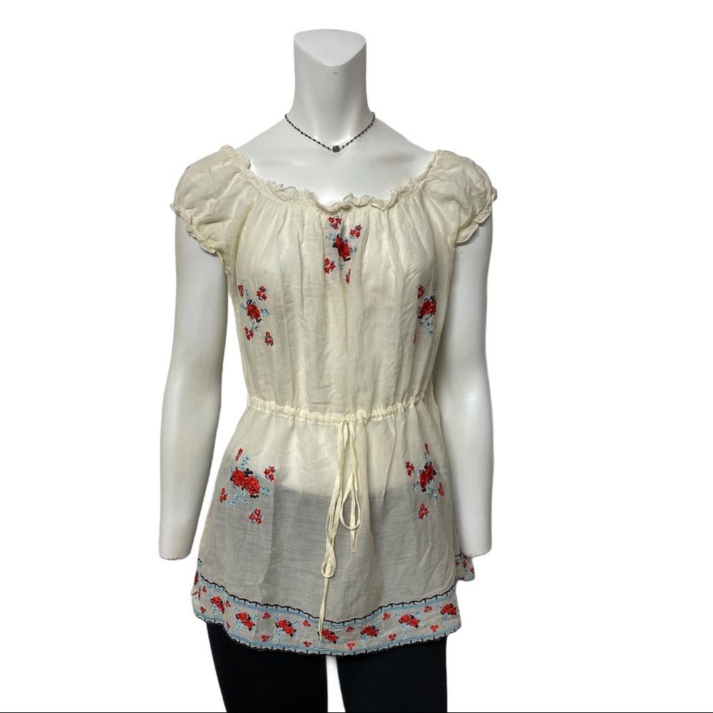 Vintage DKNY Silk Peasant Boho Top